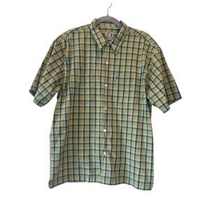 Pineapple Connection Shirt Mens L Plaid Button Down Short Sleeve